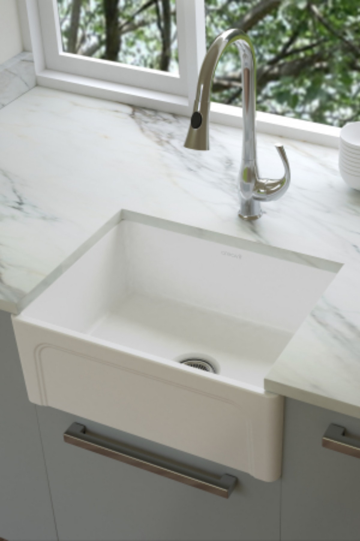 Es061 Esse Seramik Mutfak Eviyesi 60 Cm Parlak Beyaz