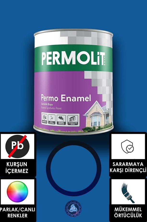 Permo Enamel Sentetik Yağlı Boya -alüminyum-ahşap-demir-metal- 0,375 L Çimen Yeşili