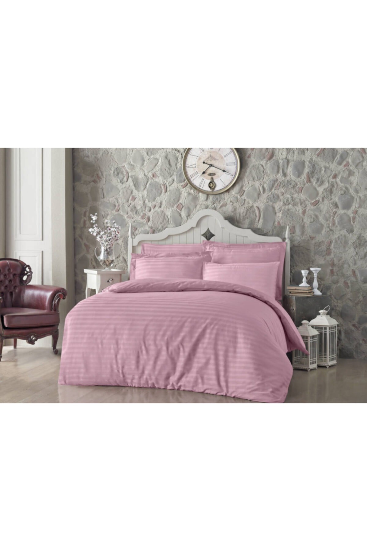 Pembe Çift Kişilik Nevresim Takım