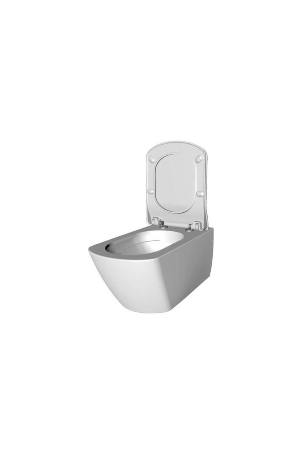 Elegant Rim-off Asma Klozet + Yavaş Kapanır Kapak + VitrA Gömme Rezervuar Set