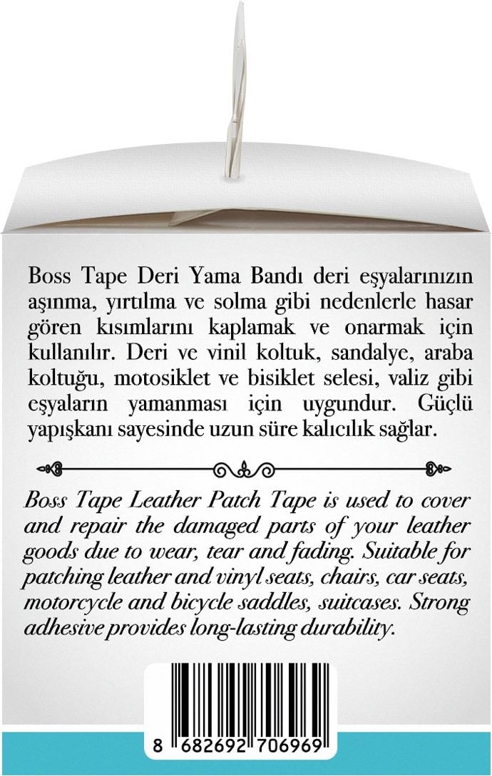 Yapışkanlı Deri Yaması Deri Koltuk Sandalye Yırtık Delik Onarım Koyu Gri EN:10CM Boy:1,5mt