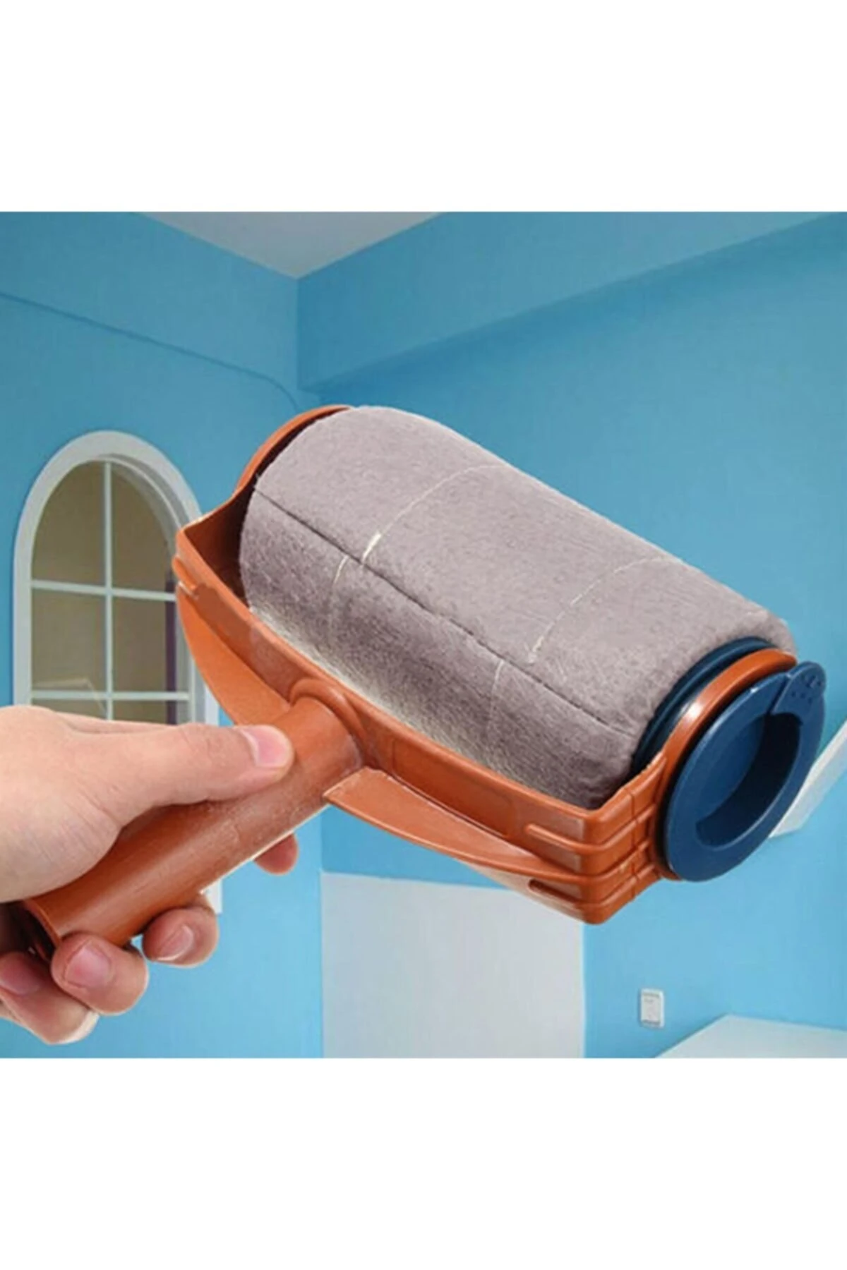 Damlatmayan Rulo Boya Fırçası Kolay Duvar Tavan Boyama Fırçası Uzatma Aparatlı