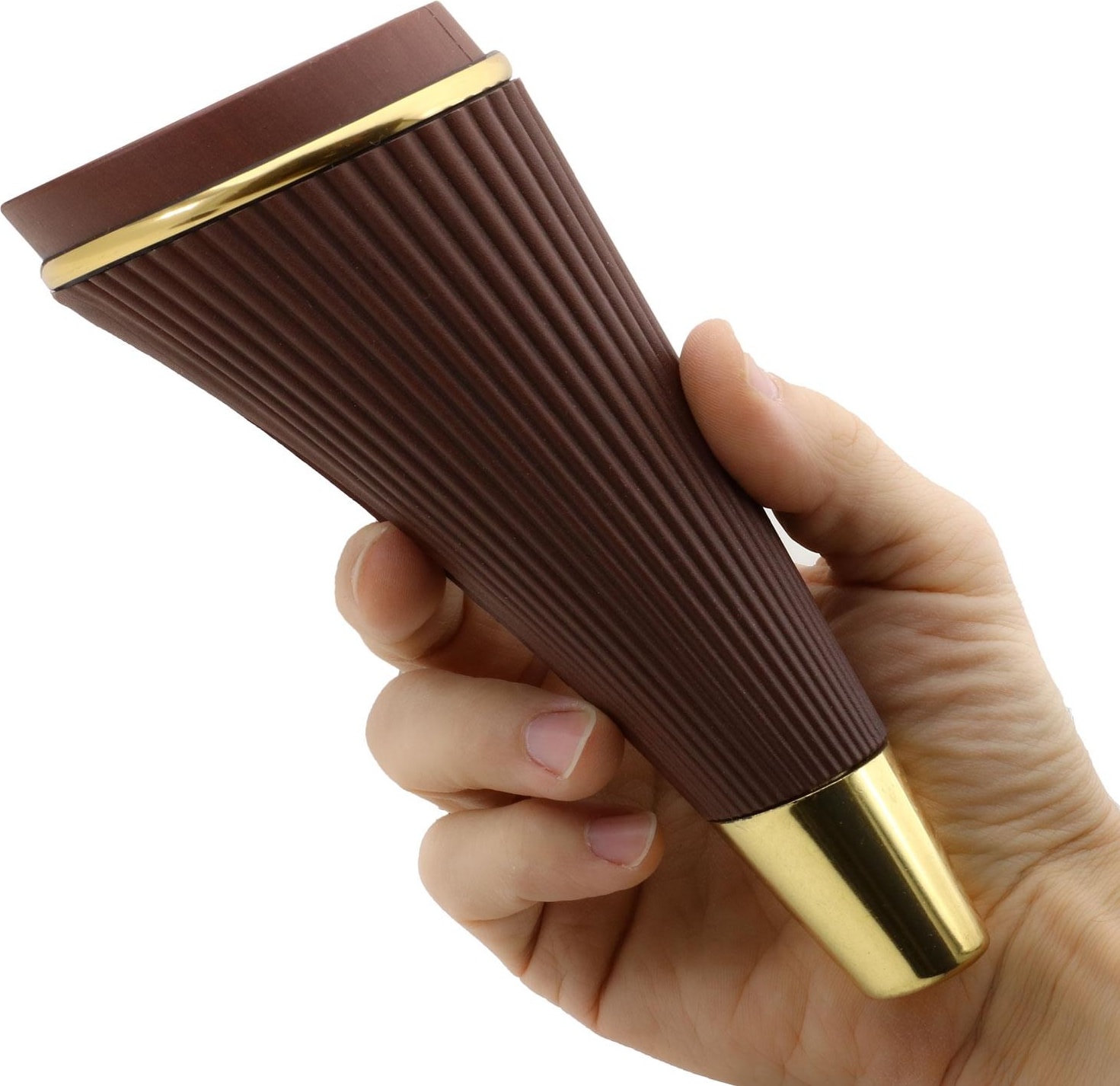 Iron Lüks Mobilya Kanepe Sehpa Tv Ünitesi Koltuk Ayağı 19 cm Ahşap Desenli Gold Baza Ayakları