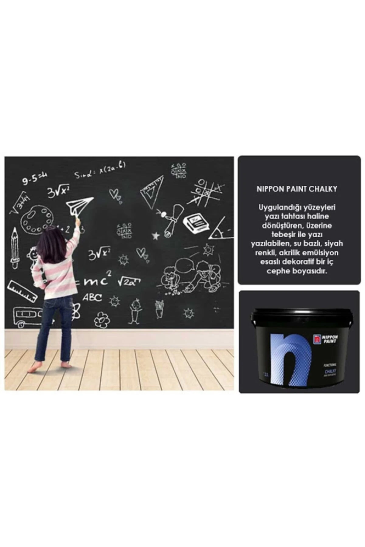Filli Nippon Chalky Kara Tahta Boyası 0,3 L Siyah