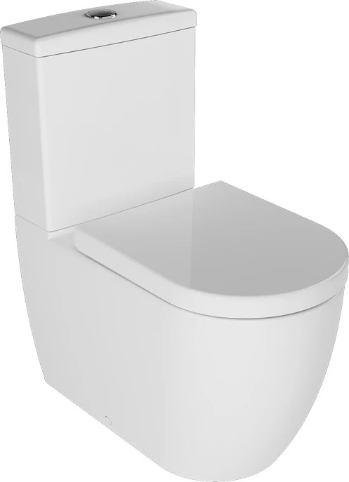 Deep Duvara Sıfır Klozet Takımı Parlak Beyaz (Rezervuar ve Kapak Dahil) - 63 cm