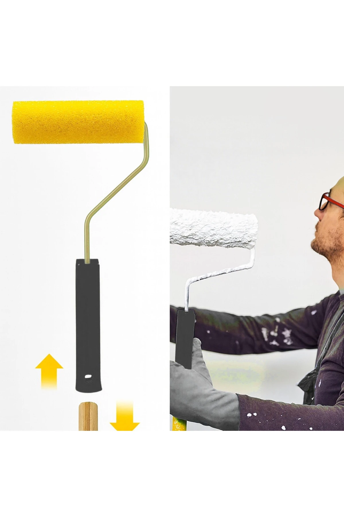 1118 Sünger Kristalli Efekt Rulo 20 cm Grenli Boya Uygulama Rulosu