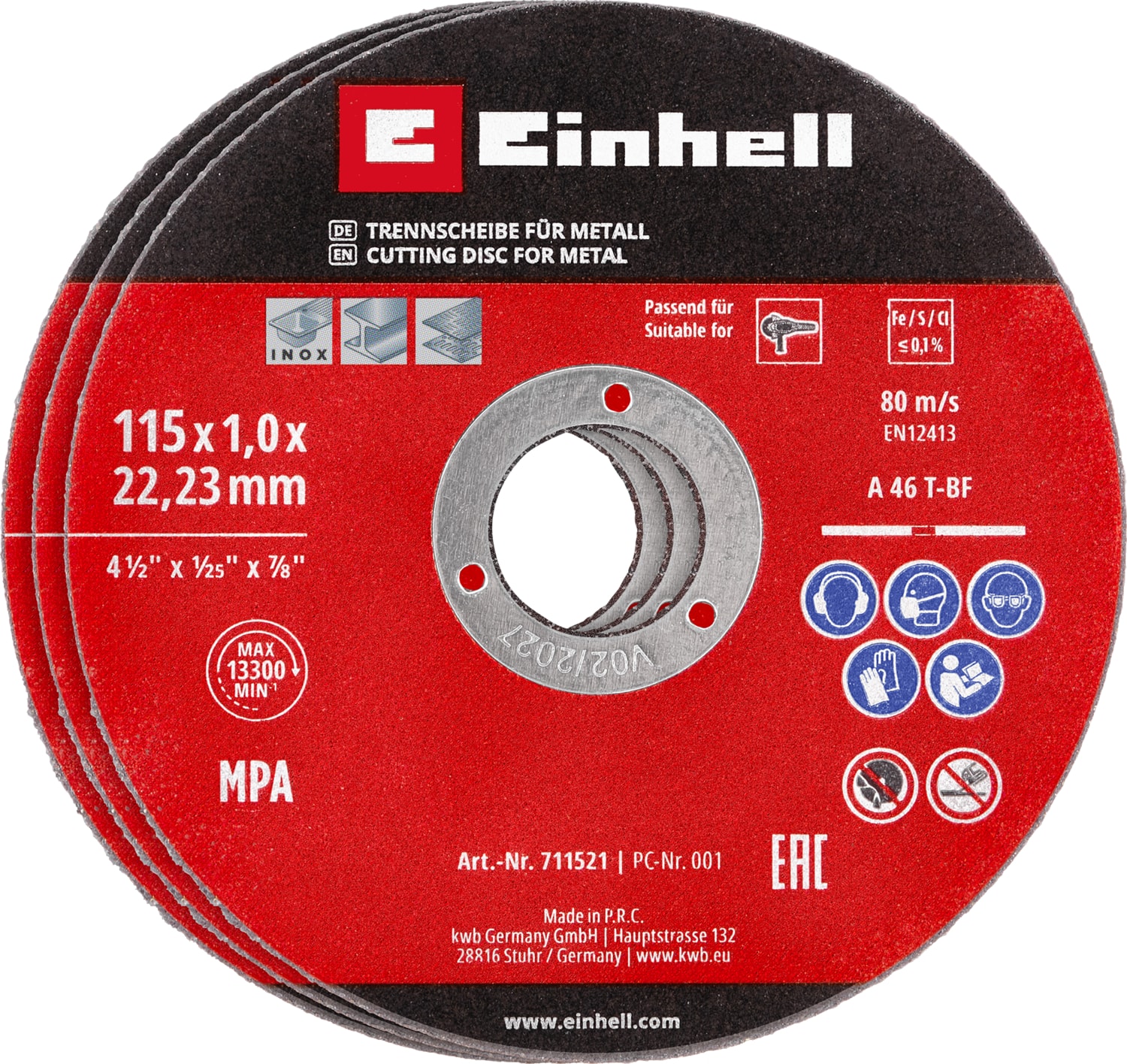 Inox Kesici Disk 115X1,0 mm 5 Adet