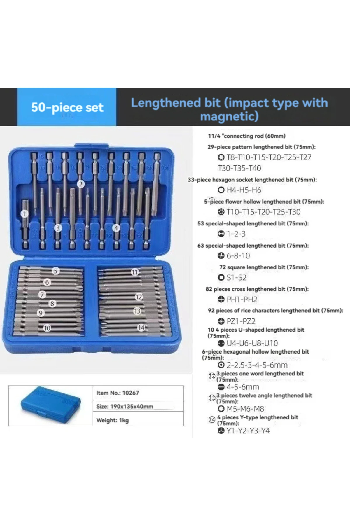 50 Parça Tornavida Ucu Seti Düz - Yıldız - Torx - Allen - Ribe - U Tipi