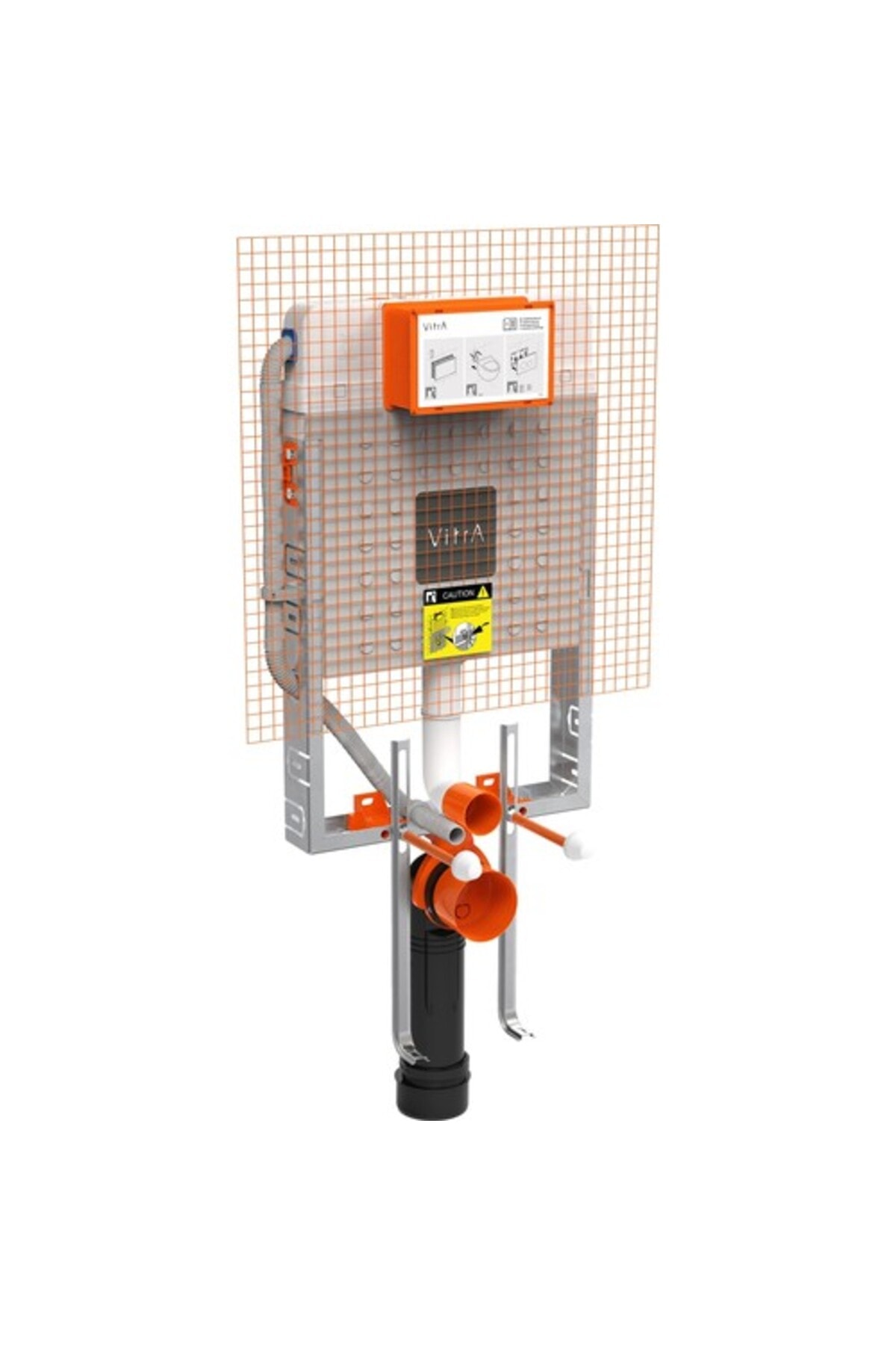 V8 768-1851-01 Gömme Rezervuar Asma Klozetler İçin İnce Metal Ayaklı 3/6 L