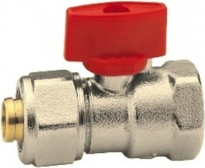 1/2" Mini Küresel Valf 16*2mm Pex Kırmızı 102122031