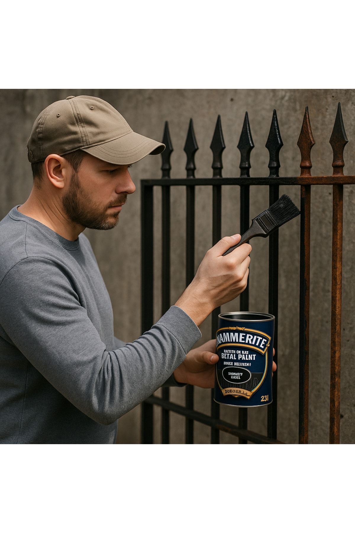 Hammerite Astarsız Boyasız Paslı Yüzey Metal Boyası Pürüzsüz Siyah 0,75 L