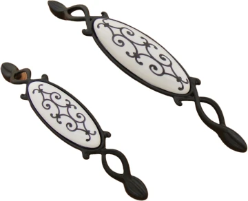 Porselen Kulp Yeni Zarif Mat Siyah Siyah Yaldız 96 mm Dolap Çekmece