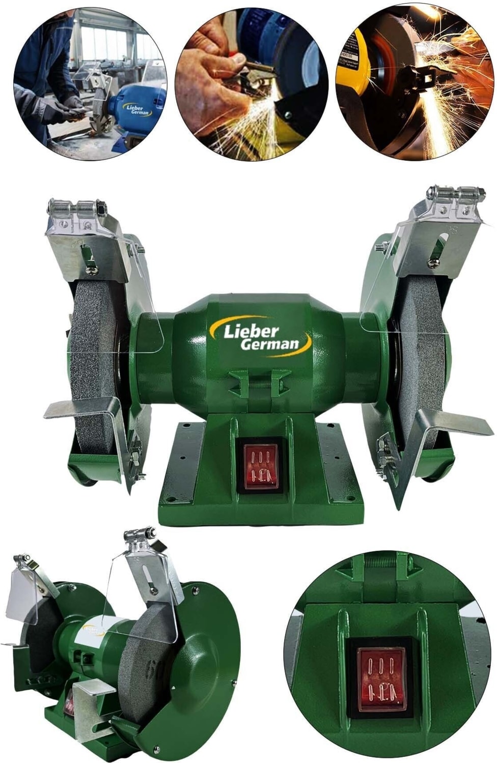 Turbo Motorlu 3600 Watt Çark Motoru Zımpara Balta Bıçak Bileme Makinesi 125 mm