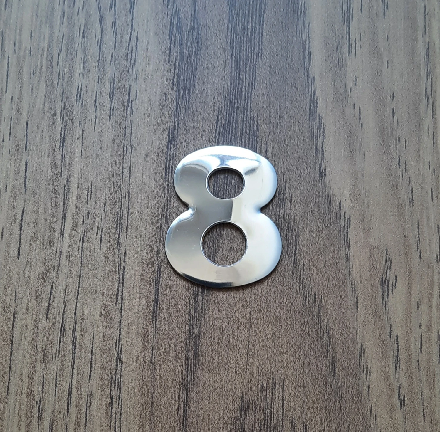 Kapı Numarası 4.2 cm No:8 Kendinden Yapışkanlı Krom Metal Dolap,ayakkabılık,raf,posta Kutu Numarası