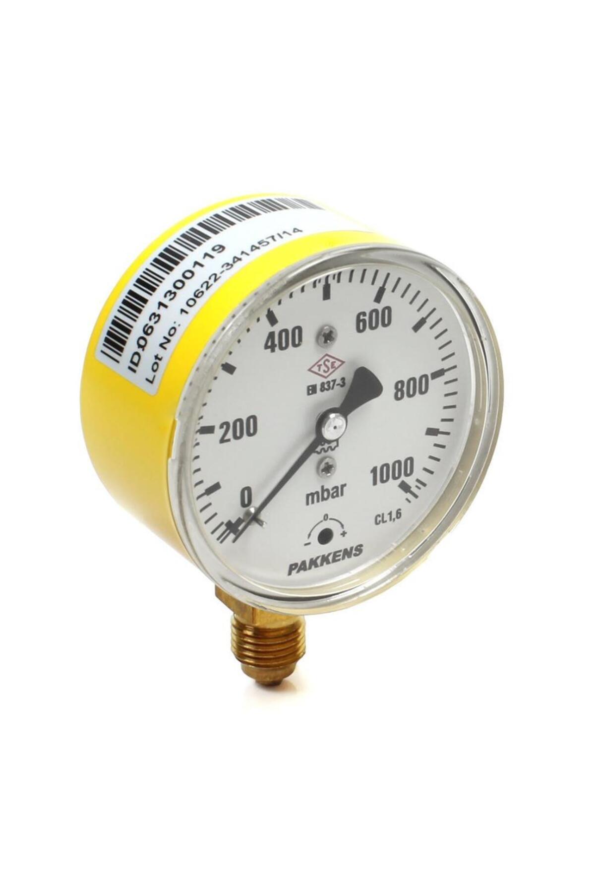 0-1000 mBar 63 mm Alttan Bağlantılı Kapsül Diyaframlı Doğalgaz Manometresi CL1,6 G 1/4 inch