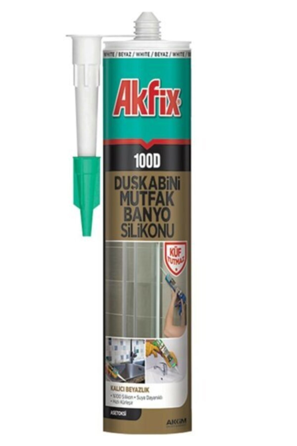100d Duşakabin Mutfak Banyo Silikonu Şeffaf 310ml Küf Tutmayan Silikon