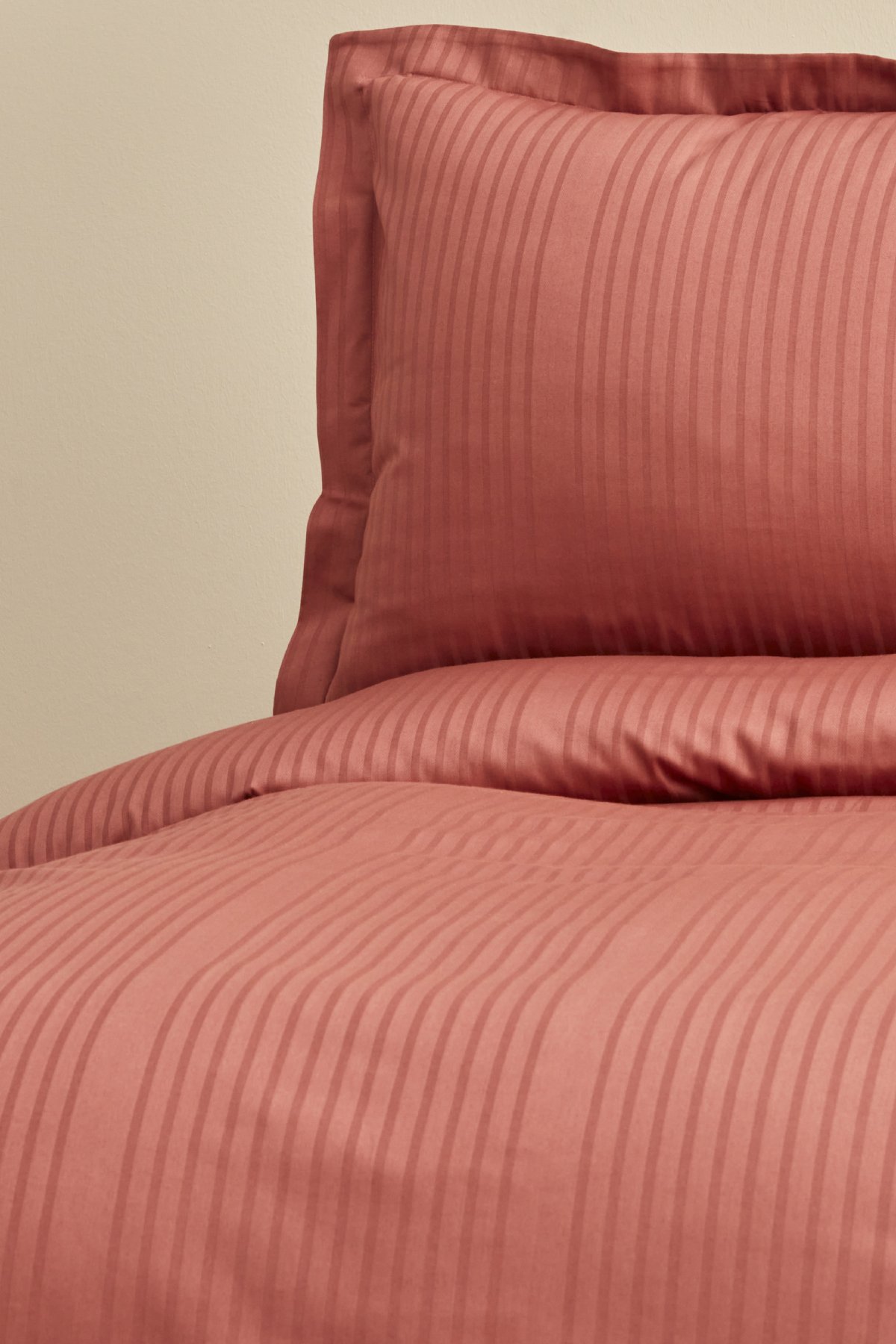 Home Uniq%100 Pamuk Çift Kişilik Saten Nevresim Takımı Terracota