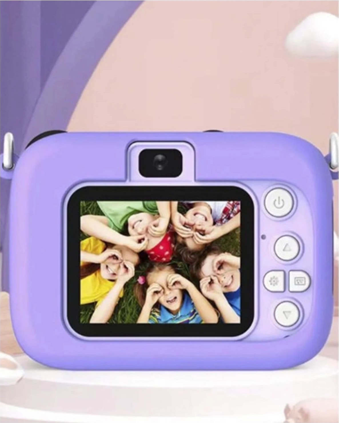 Buğz Mini 1080P Hd Çocuk Kamera Dijital Fotoğraf Makinesi 2.0 Inç Ekran 5 Adet Oyun Mor