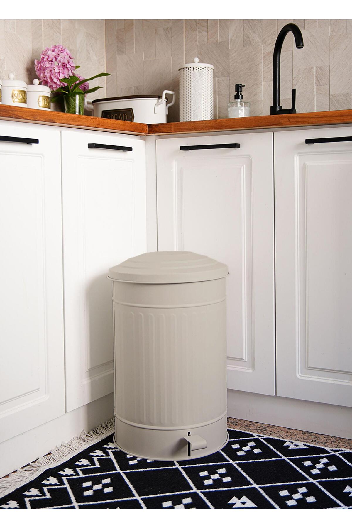 Çöp Kovası Mutfak 30 Lt Bej