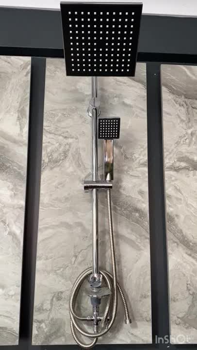 Duş Seti Tepe Yağmurlama Duş Sistemi Banyo Bataryası Dahil Set Robot Duş Seti Gümüş Renk Premium Set