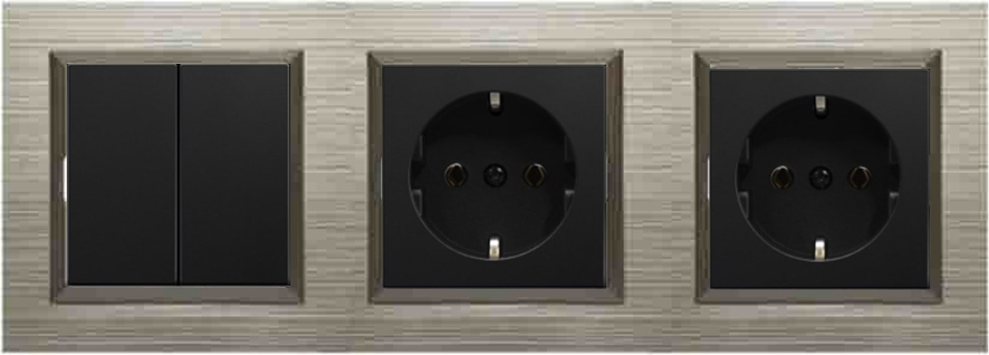 Quantum Bakır 3'lü Set Komütatör, Topraklı Priz ve Topraklı Priz Set