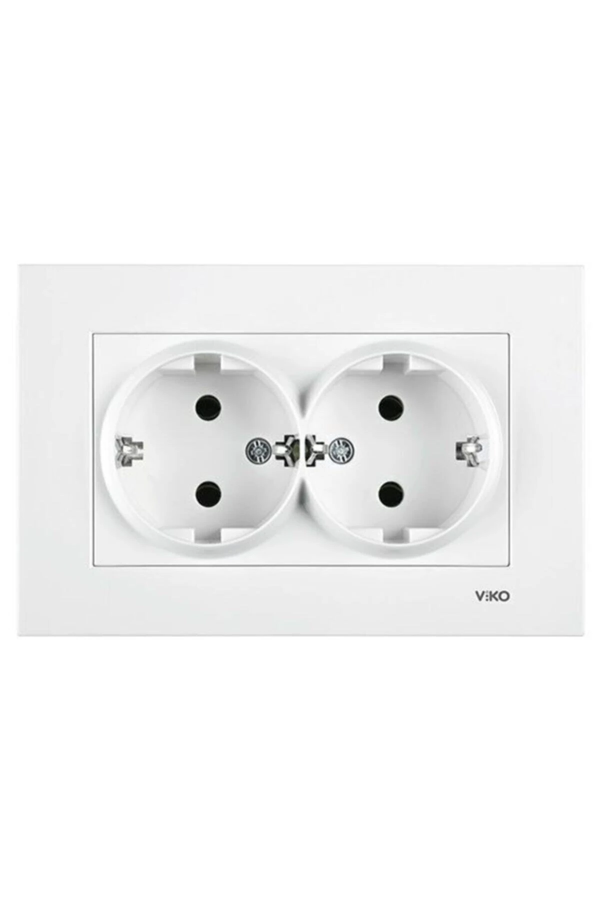 Karre Ikili Topraklı Priz (beyaz Renk Çeşidi) Çerçeve Dahil