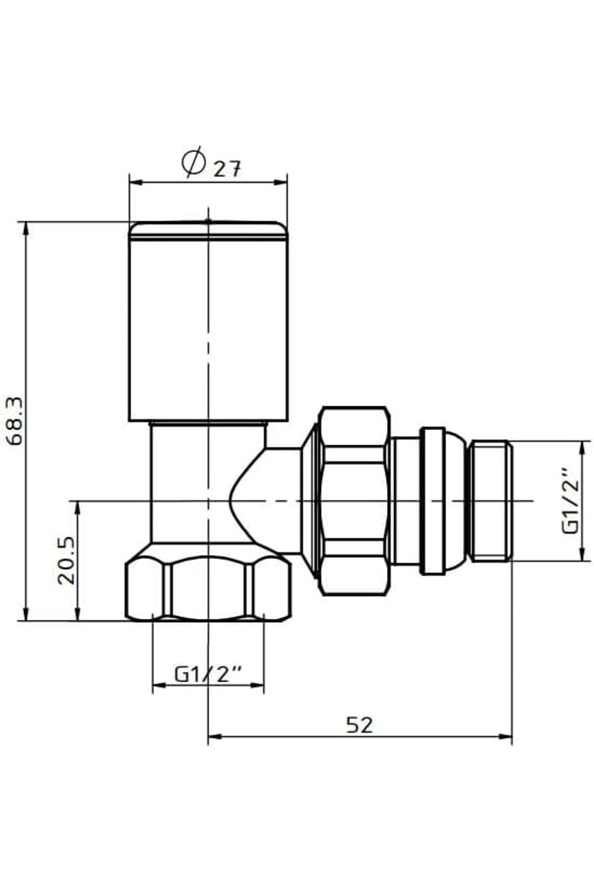 Radyatör Havlupan Vanası Köşe Tip 12'' Krom KVN101