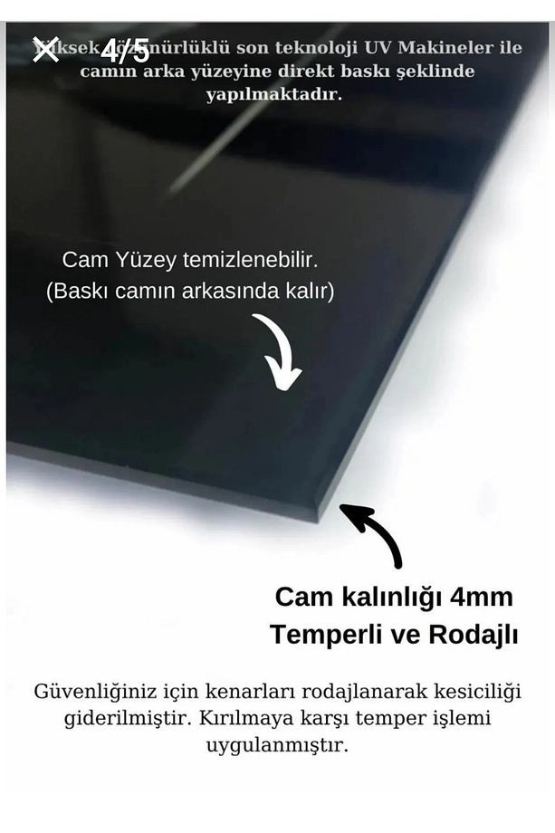 Özel Tasarım 4m Tamperli Uv Baskı Kırılımaz Cam Tablo Full Hd Ağaç,deniz,manzara