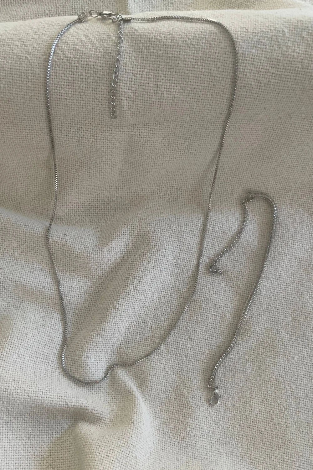 Unisex Tilki Kuyruğu Künye ile Gümüş Kolye Seti