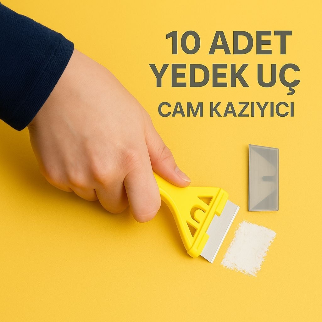 Cam Kazıyıcı +Yer Kazıyıcı+Yedek Bıçak 10 Adet