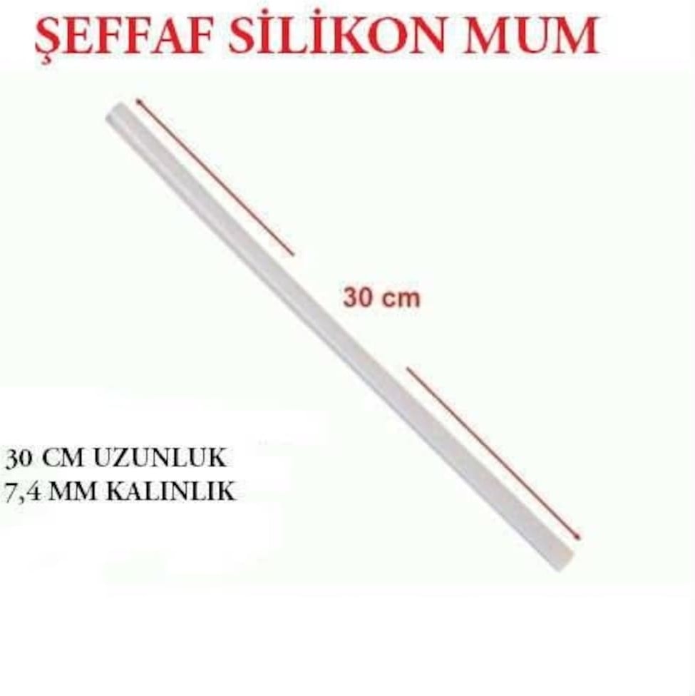 Mum Silikon Ince Ø7MMX30 cm Sıcak Mum Silikon Çubuk Uç 1 kg (80 Adet)