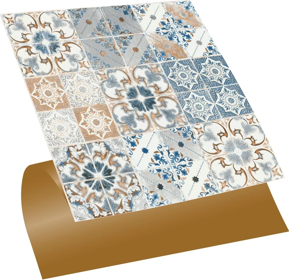 Kendinden Yapışkanlı Mavi Fas 4 Desenli Pvc Karo 30X30 cm (33 Adet) 3m2