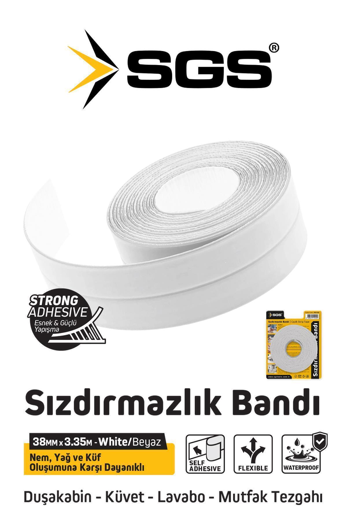 SGS SGS1240 3.35M Banyo Küvet Mutfak Lavabo Beyaz Su Sızdırmaz Bant Su Geçirmez Kenar Bandı Sızdırmazlık