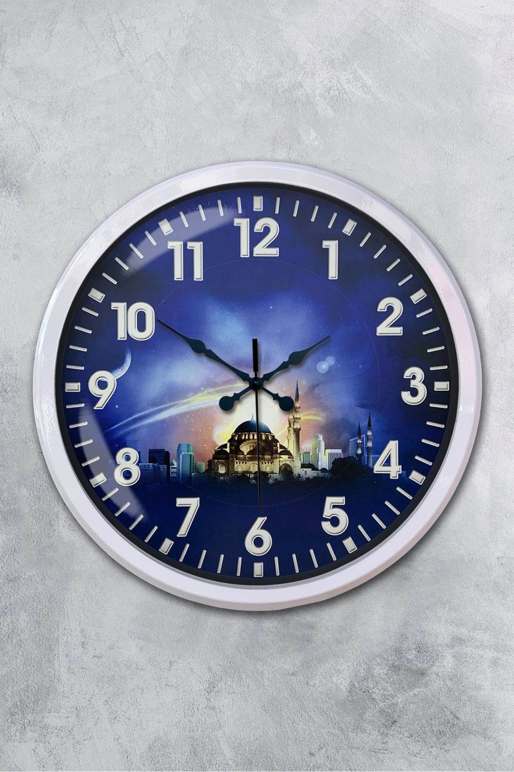 52 cm Beyaz Metal Islam Duvar Saati