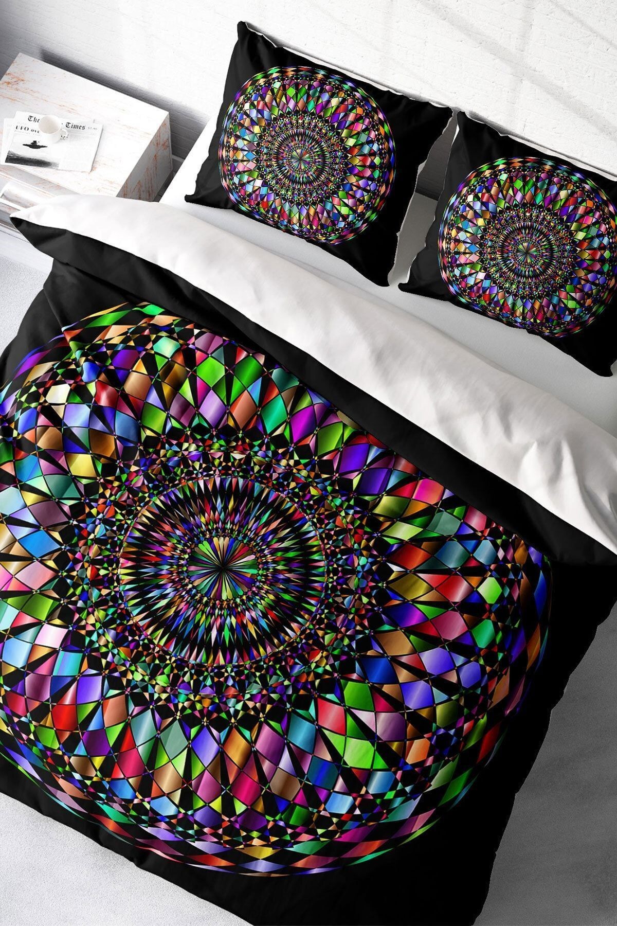 Mandala 4 3d Pamuk Saten Çift Kişilik Nevresim Takımı