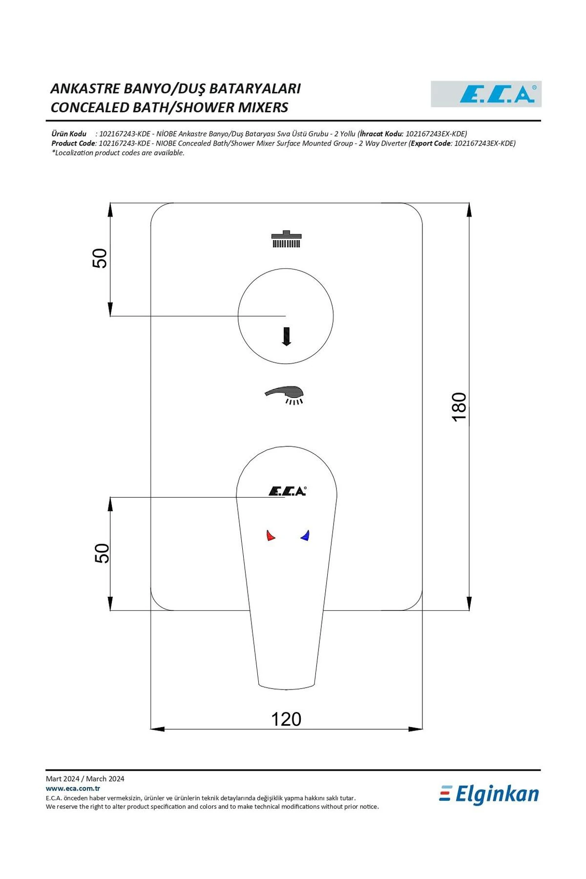Niobe Ankastre Banyo Bataryası Sıva Üstü Grubu - 2 Yollu 102167243-KDE