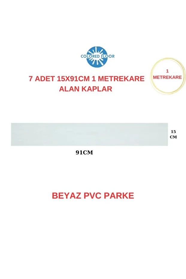 Kendinden Yapışkanlı Beyaz Silinebilir PVC Floor Yer Döşeme Parkesi Salon Ofis Karavan Parke-P12