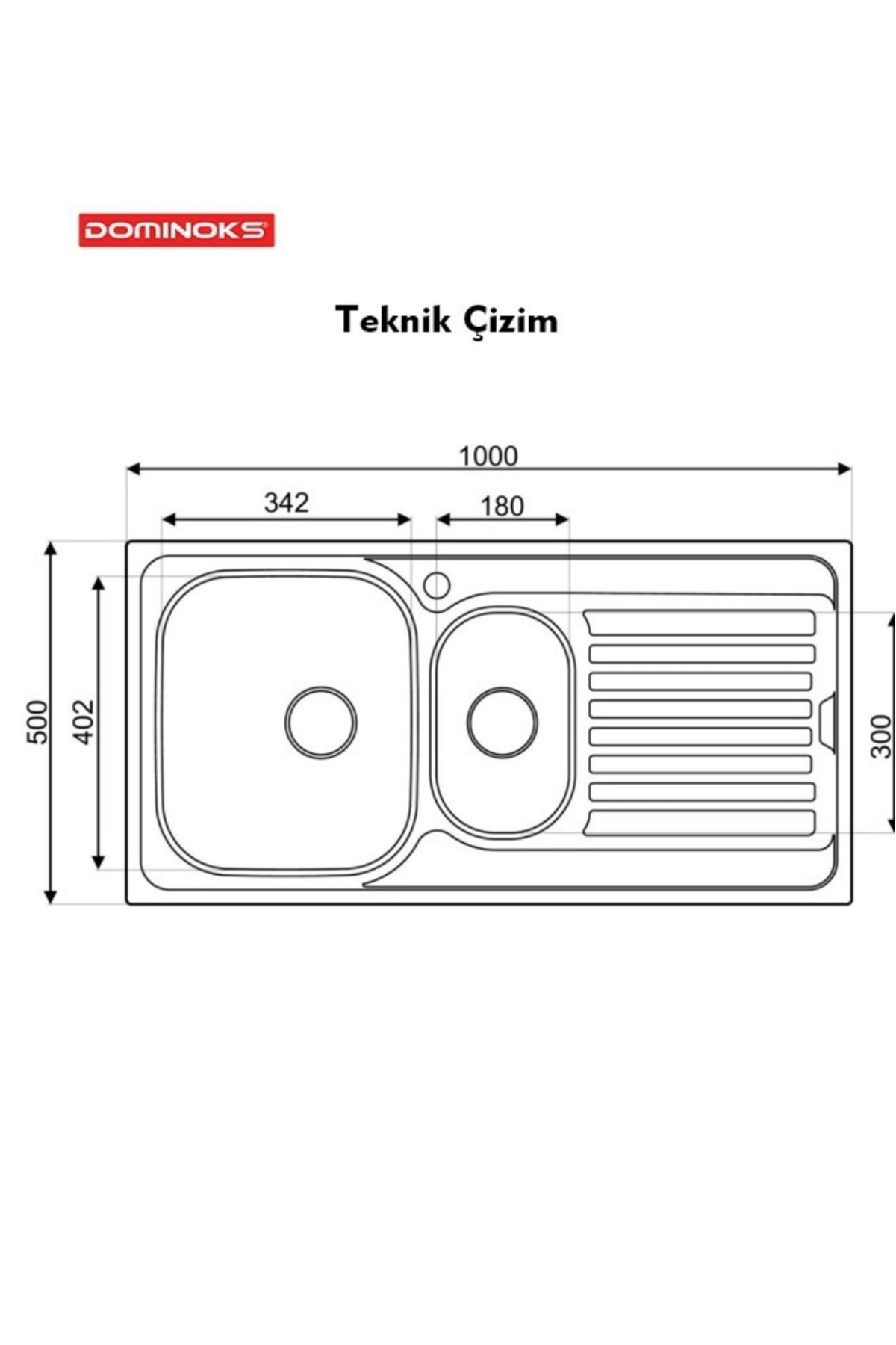 BEST 150 DESENLİ 1.5 GÖZ TEZGAH ÜSTÜ DESENLİ KROM EVYE(SAĞ)