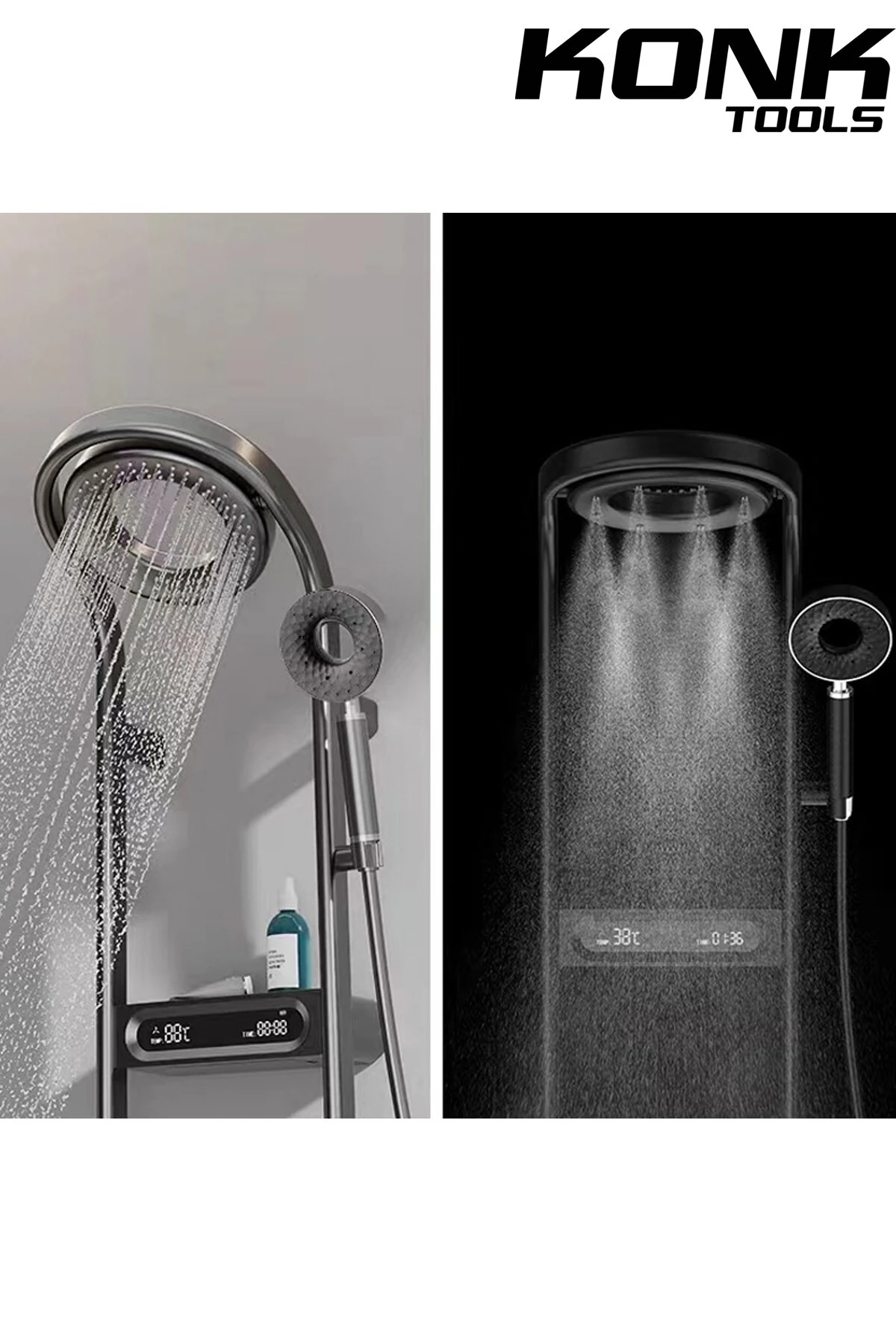 Dijital LED Ekranlı Robot Duş Seti Lüks Şelale ve Yağmur Duş Sistemi