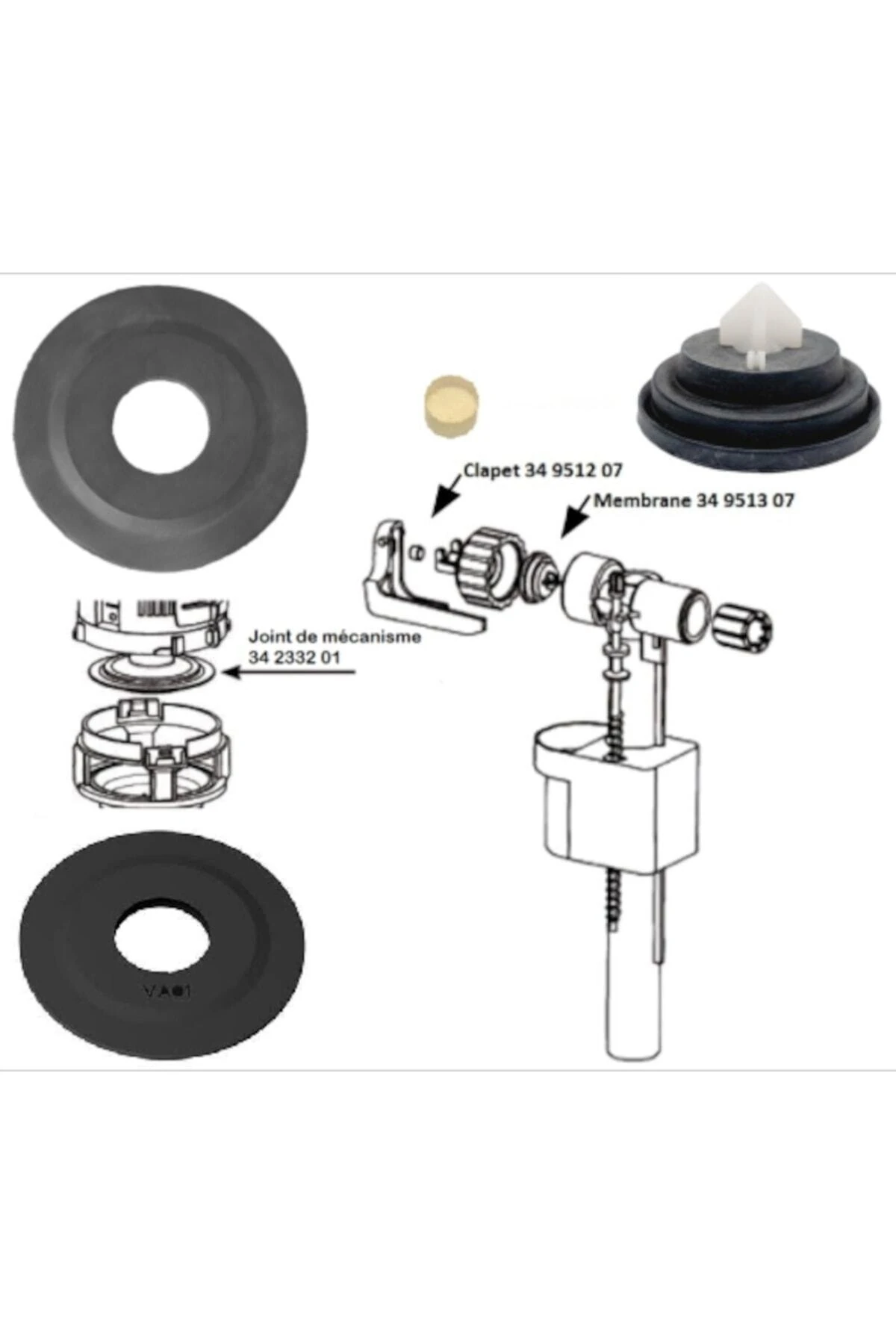 Tema Klozet Rezervuar Iç Takım Conta Seti Siamp Klozet Rezervuar Tamir Seti