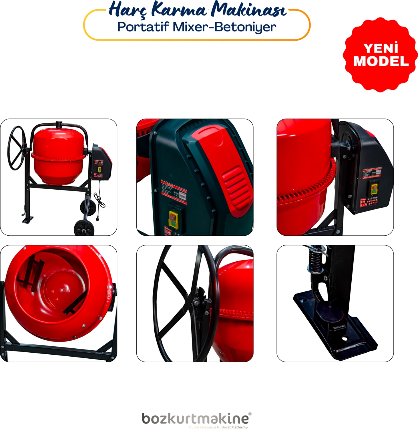 200 Litre Harç Karma Makinası (Betoniyer)