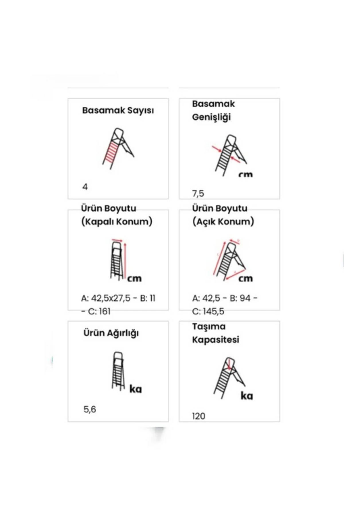 4 Basamaklı Merdiven 4 1 Basamak Merdiven