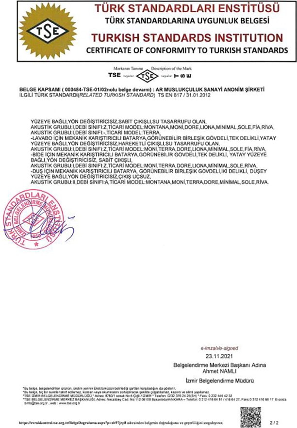 Ar Melia Mutfak Eviye Bataryası Dikdörtgen Borulu 102118148