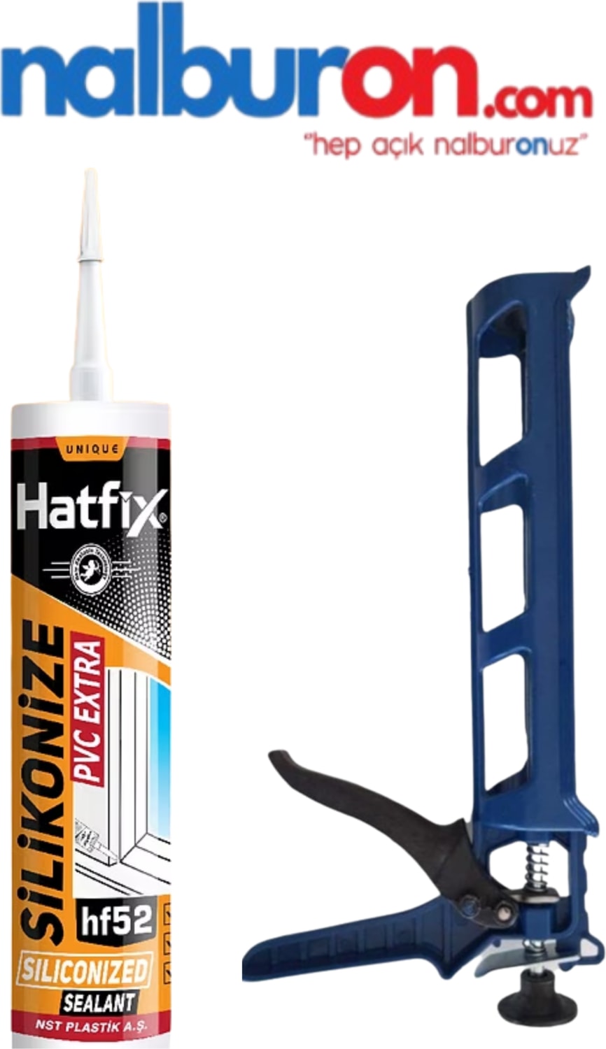 Silikonize Mastik Gri 500GR Plastik Silikon Tabancalı Mastik Set