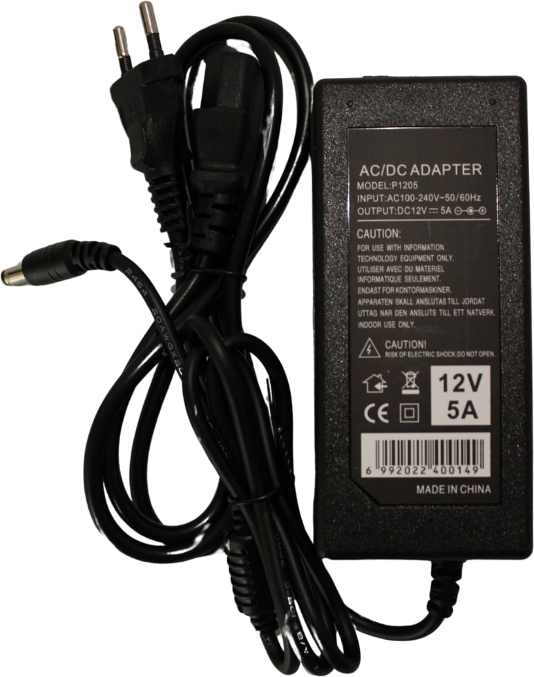 12 Volt 5 Amper Plastik Kasa Masa Tipi Adaptör 12V 5A Laptop Tipi Adaptör IP20 İç Mekan