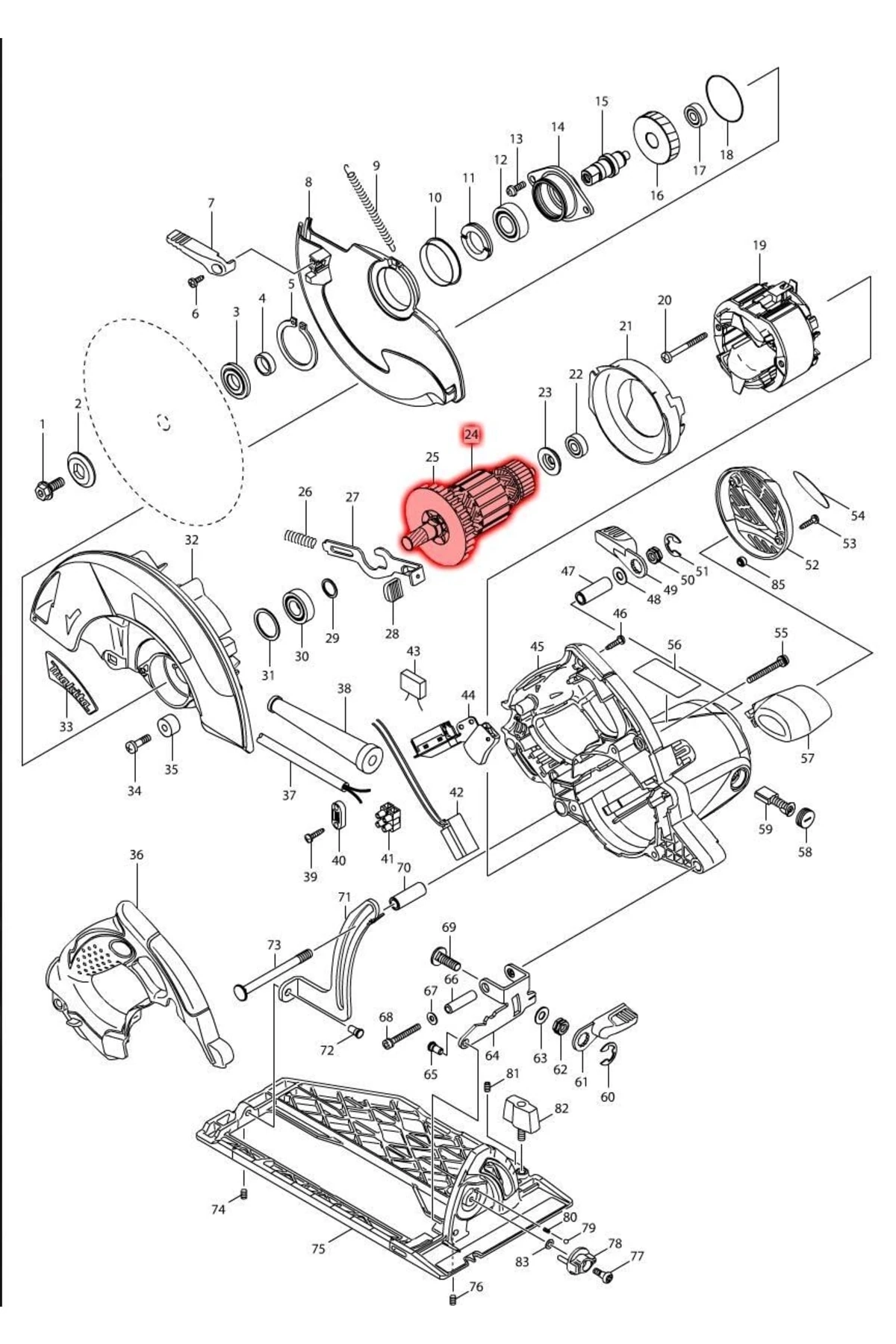 Makita 5008mg Endüvi Rotor Kollektör Ürün Kodu 517763-6