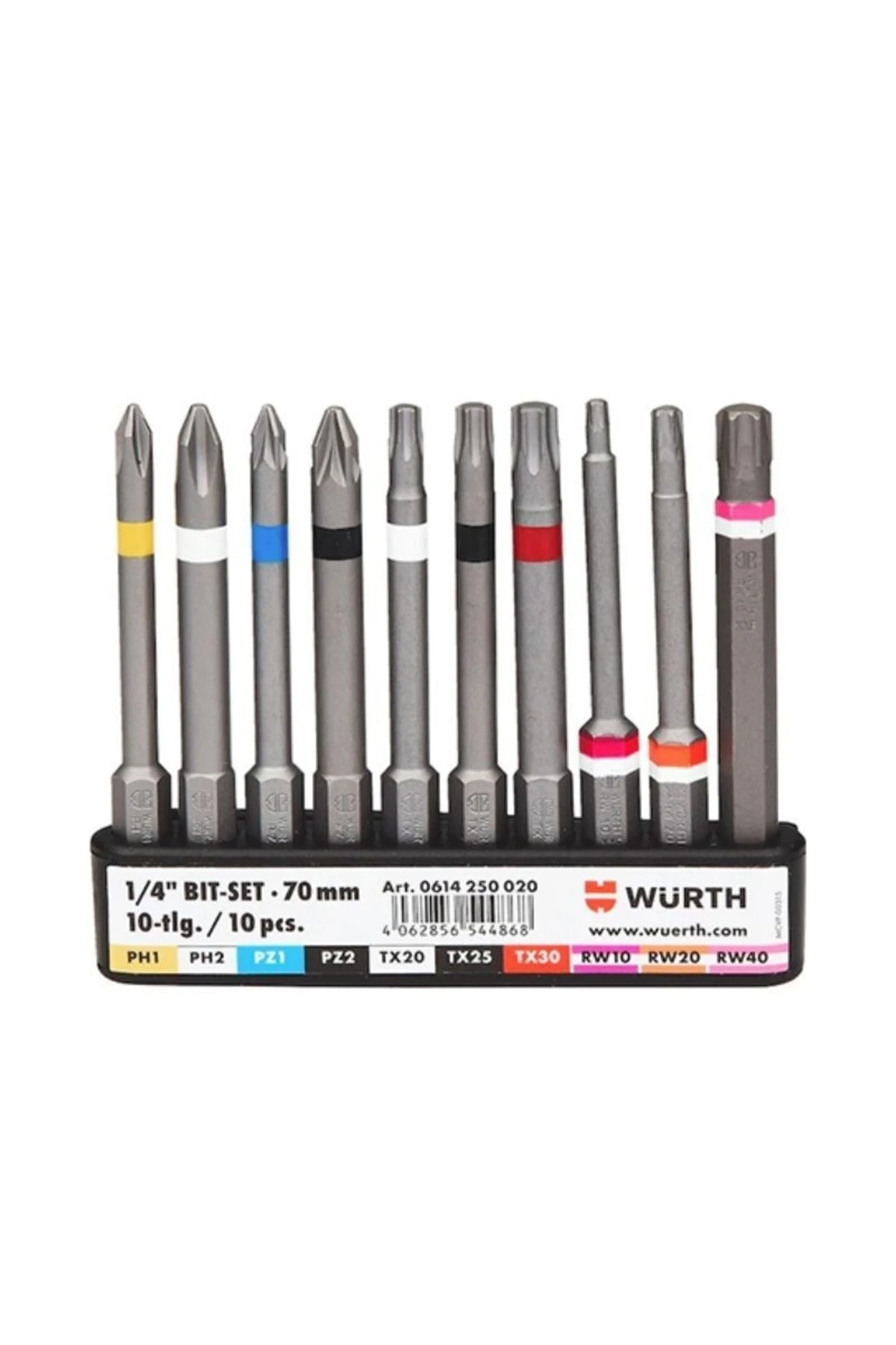 Bits Uç Seti 1/4 Inch 70mm 10 Parça