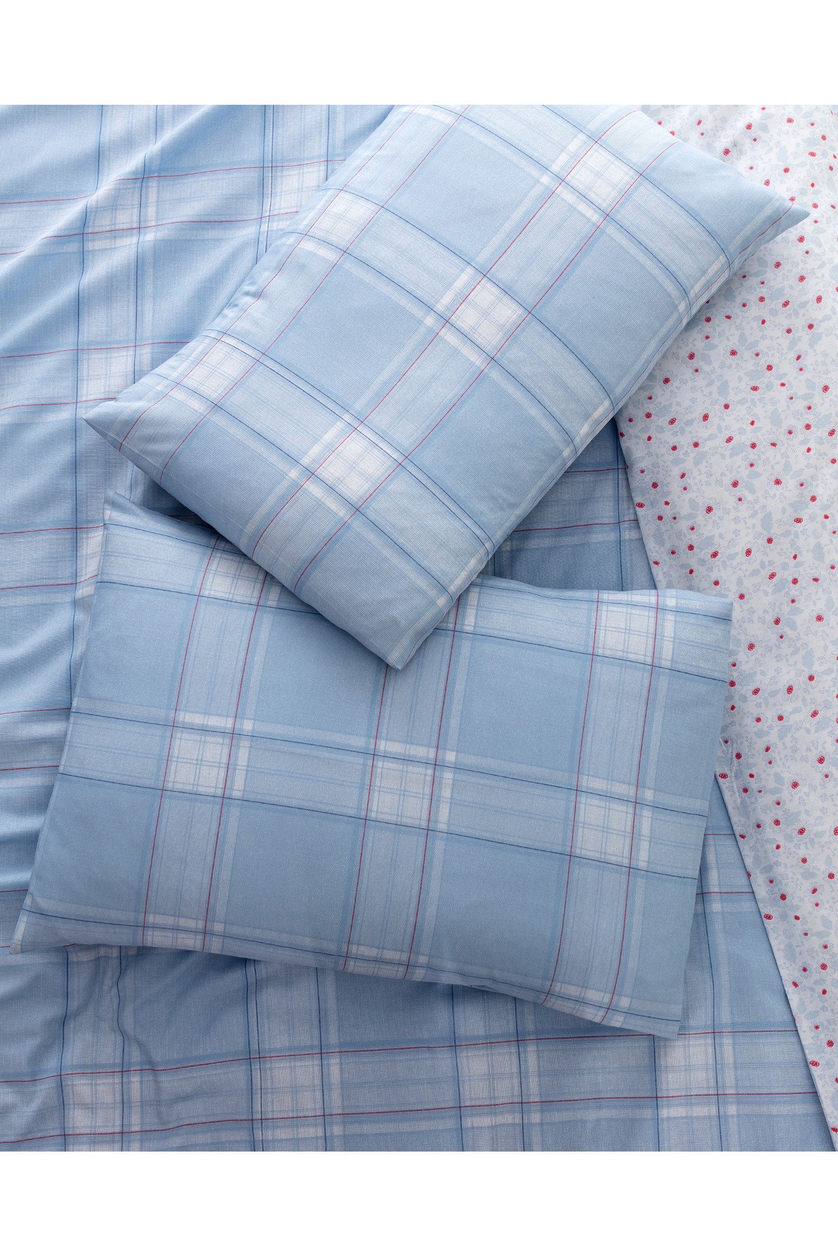 Blanch King Size %100 Pamuk Ranforce Baskılı Nevresim Takımı - Mavi