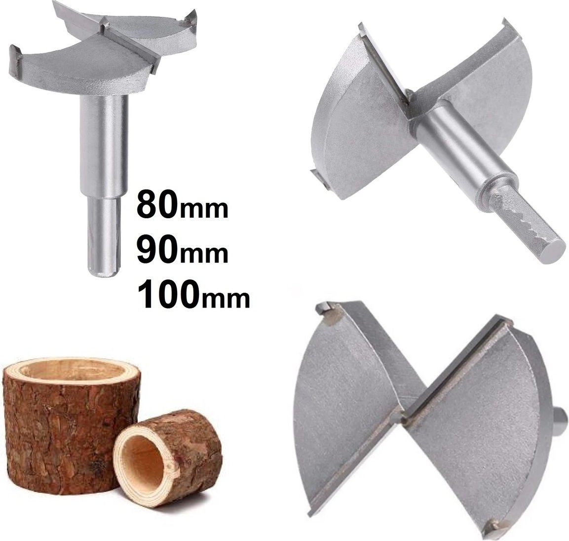 Ahşap Delme Panç Seti 80MM 90MM 100MM 3lü Karot Seti