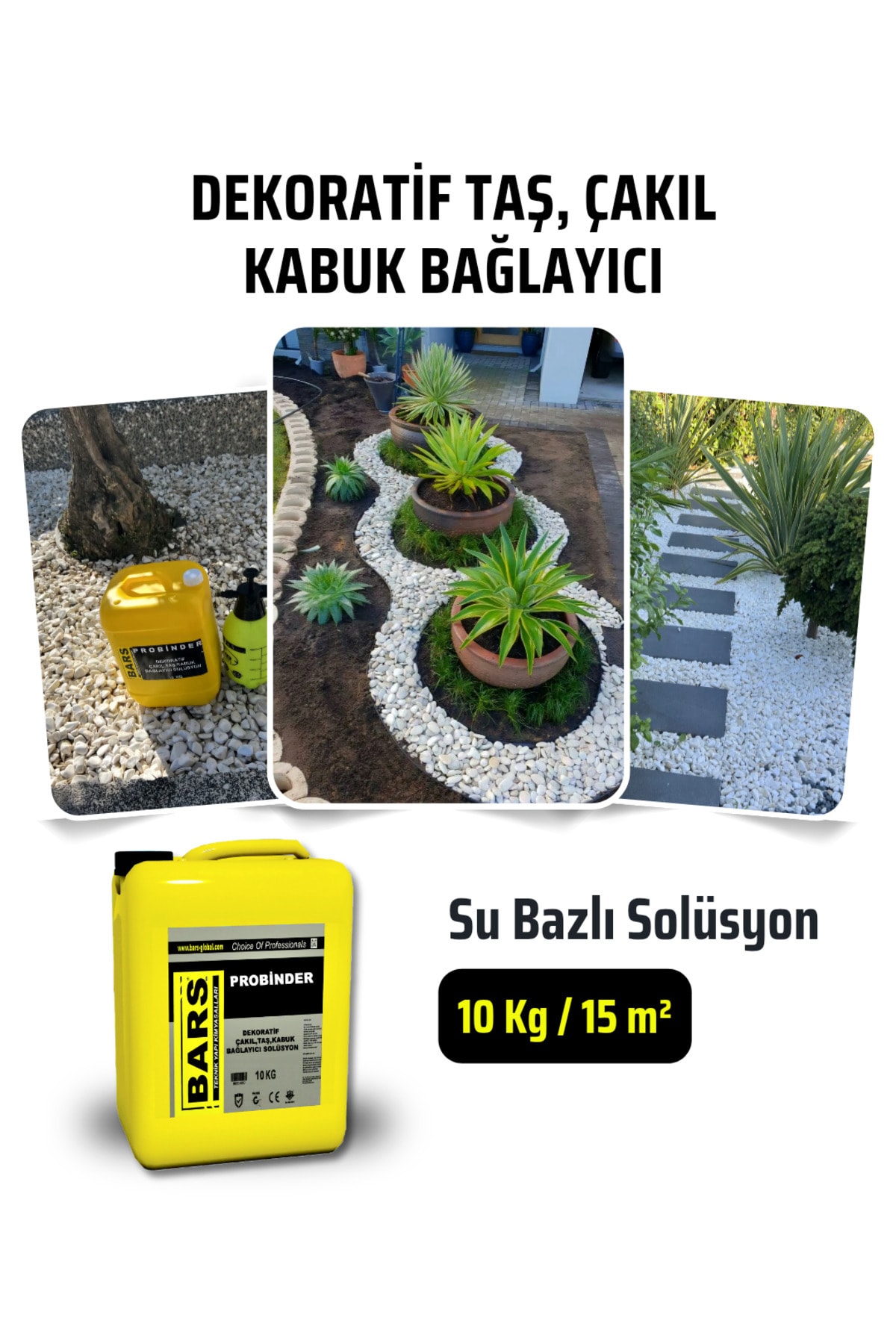 Probinder Dekoratif Amaçlı Taş, Çakıl Ve Kabuk Bağlayıcı Solüsyon 30 Kg
